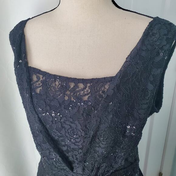 Maria Bonita Black Lace Sequin Party Dress - Size L - Picture 4 of 9